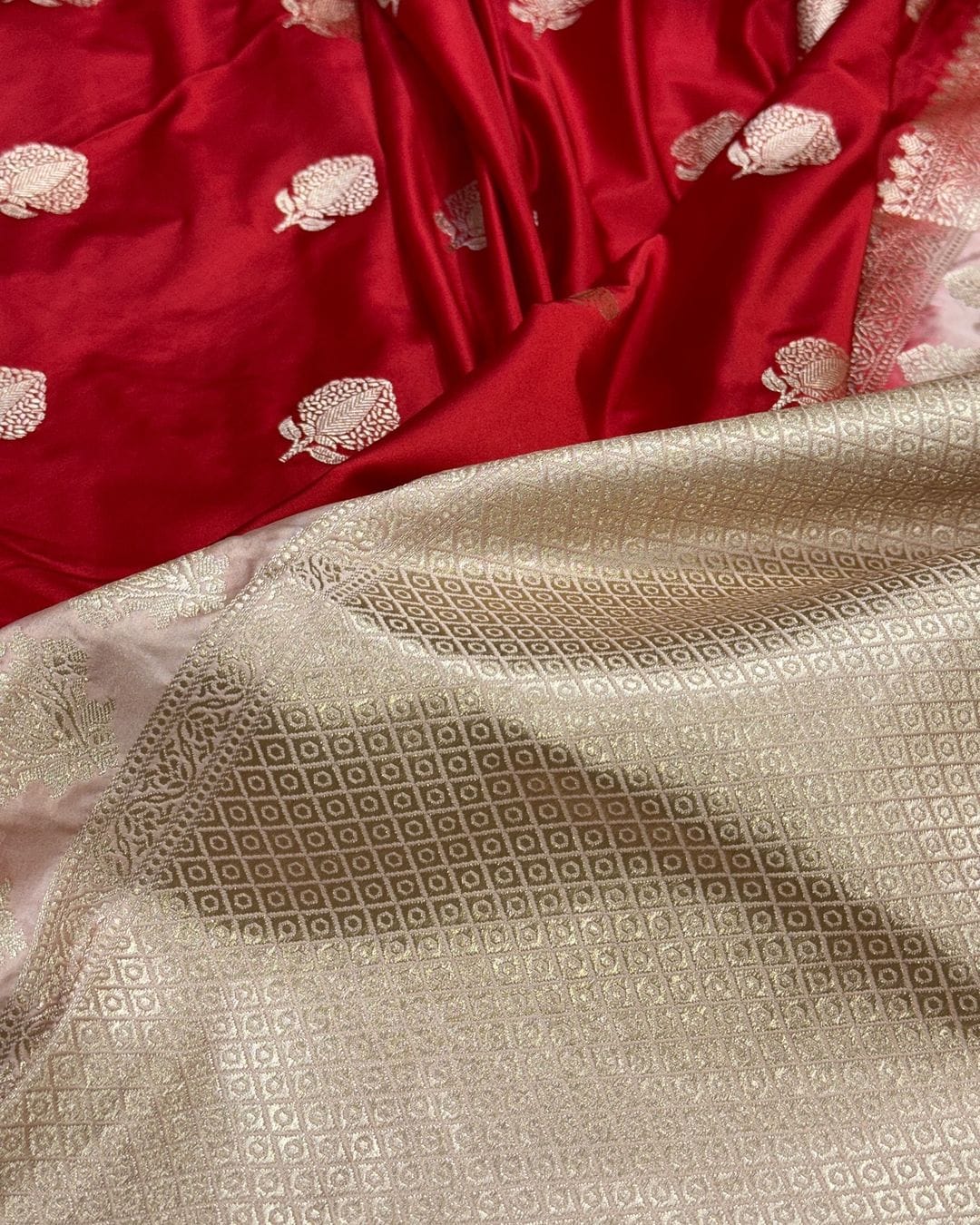 Red Makhan Silk Saree main image 0